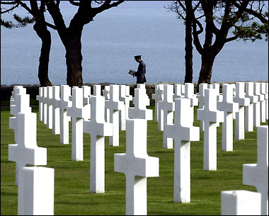 Remembering : World War II Normandy American Cemetery and Memorial which is situated on a cliff overlooking Omaha Beach and the English Channel in Colleville-sur Mer.  (AFP/Mychele Daniau)